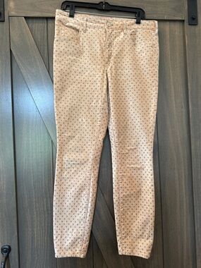 Light Beige Velvet Polka Dot Skinny Pants